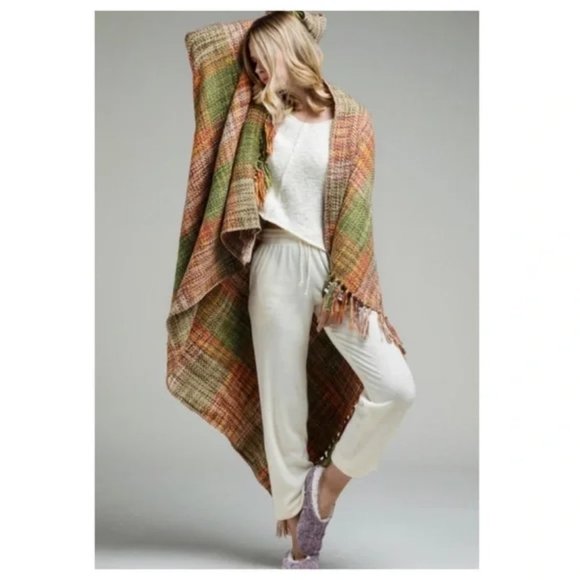 Premium Chunky Yarn Plaid Blanket, Color: Citrus Chamomile - Picture 9 of 9